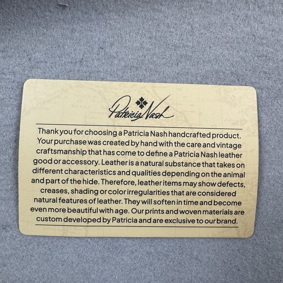 Patricia Nash Leather Kiss Lock Frame Brn Prairie Rose Floral Leather Crossbody - Picture 8 of 11